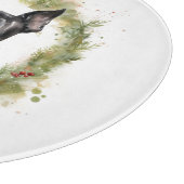 Boston Terrier Christmas Wreath Festivals Schneidebrett (Ecke)