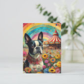 Boston Terrier Circus Postkarte (Stehend Vorderseite)