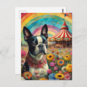 Boston Terrier Circus Postkarte (Vorne/Hinten)