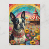 Boston Terrier Circus Postkarte (Vorderseite)