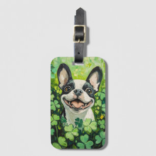 Boston Terrier Clover Field Painting Gepäckanhänger