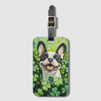 Boston Terrier Clover Field Painting Gepäckanhänger