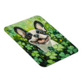 Boston Terrier Clover Field Painting Magnet (Rechte Seite)