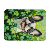 Boston Terrier Clover Field Painting Magnet (Horizontal)