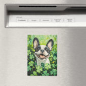 Boston Terrier Clover Field Painting Magnet (In Situ (Geschirrspüler))