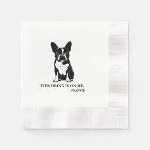 Boston Terrier Cocktail Napkin Serviette