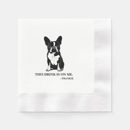 Boston Terrier Cocktail Napkin Serviette (Vorderseite)