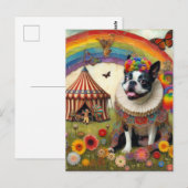 Boston Terrier Colorful Circus Postkarte (Vorne/Hinten)