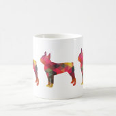 Boston Terrier Colorful Geometric Silhouette Kaffeetasse (Mittel)
