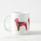 Boston Terrier Colorful Geometric Silhouette Kaffeetasse (Links)