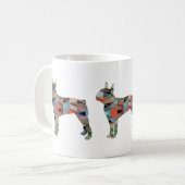Boston Terrier Colorful Geometric Silhouette Kaffeetasse (Vorderseite Links)