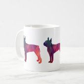 Boston Terrier Colorful Geometric Silhouette Kaffeetasse (Vorderseite Links)
