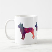 Boston Terrier Colorful Geometric Silhouette Kaffeetasse (Links)
