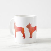 Boston Terrier Colorful Geometric Silhouette Kaffeetasse (Vorderseite Links)