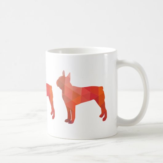 Boston Terrier Colorful Geometric Silhouette Kaffeetasse (Rechts)
