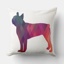 Boston Terrier Colorful Geometric Silhouette