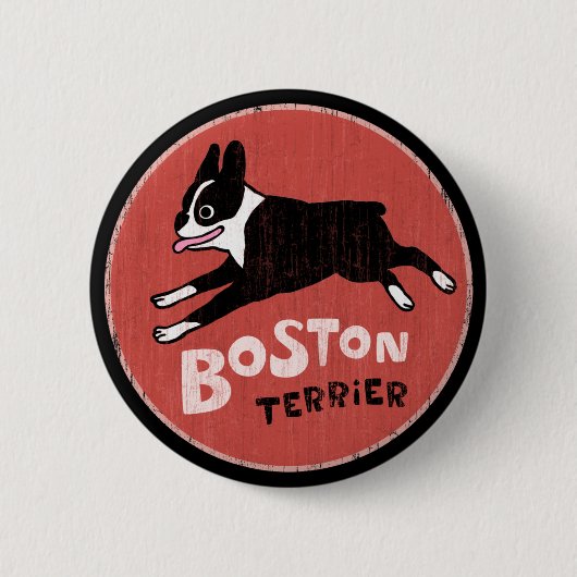 Boston-Terrier-coole Retro Art Button (Vorderseite)