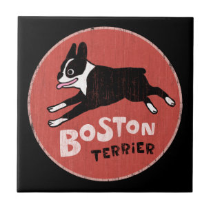 Boston Terrier Cooler Retro Stil Fliese