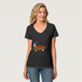 Boston Terrier Corn Dog T-Shirt (Vorderseite Vollansicht)