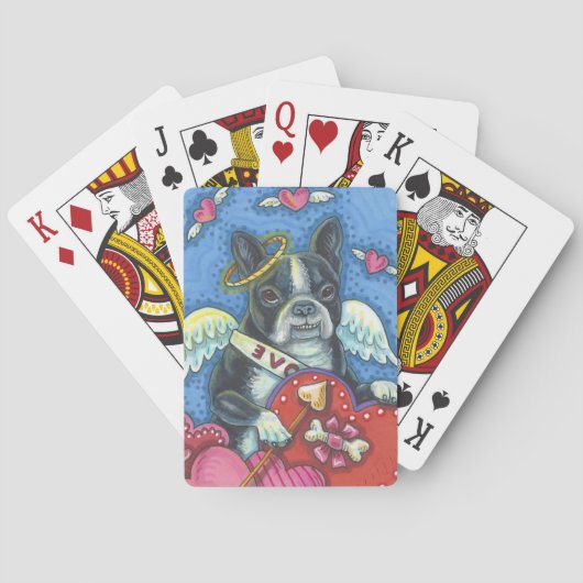 BOSTON TERRIER Cupid PLAYCARDS Poker Spielkarten (Rückseite)