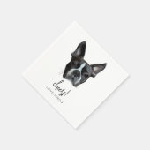 Boston Terrier Custom Dog Wedding Cocktail Napkins Serviette (Ecke)