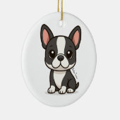 Boston Terrier Custom Name Keramik Ornament (Rechts)