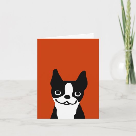 Boston Terrier - Cute Face Dog Karte (Vorderseite)