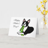 Boston Terrier Daddy mit Krawatte 1 Karte (Gelbe Blume)