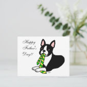Boston Terrier Daddy mit Krawatte 1 Postkarte (Stehend Vorderseite)