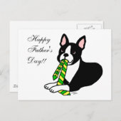Boston Terrier Daddy mit Krawatte 1 Postkarte (Vorne/Hinten)