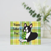Boston Terrier Daddy mit Krawatte 1 Postkarte (Stehend Vorderseite)