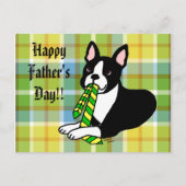 Boston Terrier Daddy mit Krawatte 1 Postkarte (Vorderseite)