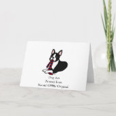 Boston Terrier Daddy mit Krawatte 2 Karte (Rückseite)