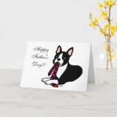 Boston Terrier Daddy mit Krawatte 2 Karte (Gelbe Blume)