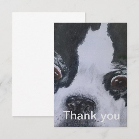 Boston Terrier danken Ihnen Karten (Vorne/Hinten)