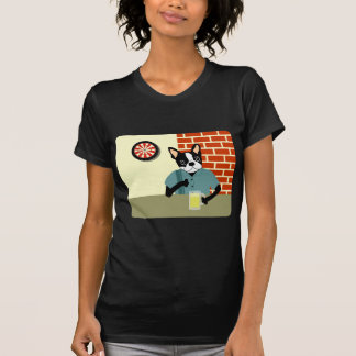 Boston Terrier Dartboard-Bier-Kneipe T-Shirt