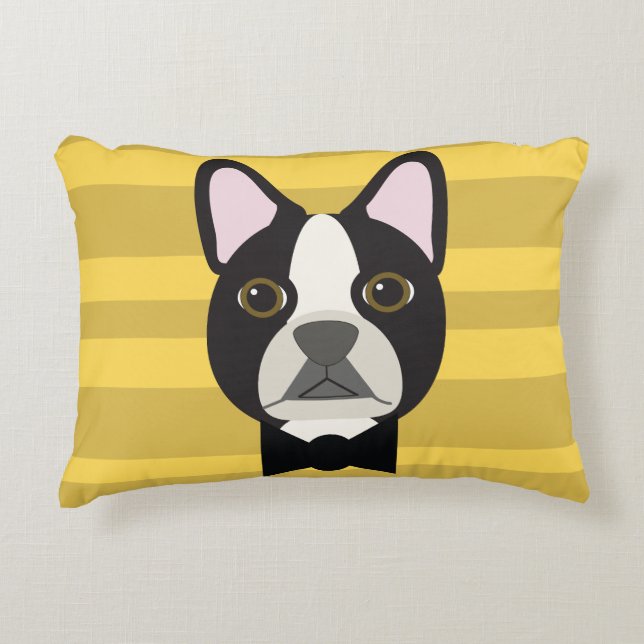Boston Terrier Dekokissen (Vorderseite)