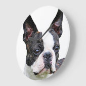 "Boston terrier" design wall clocks Große Wanduhr (Winkel)