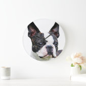 "Boston terrier" design wall clocks Große Wanduhr (Zuhause)