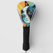 Boston Terrier Dog 004 - Bruno Pokopen Golf Headcover (Vorderseite)