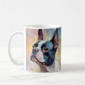 Boston Terrier Dog 173 Wasserfarbe Kaffeetasse (Links)