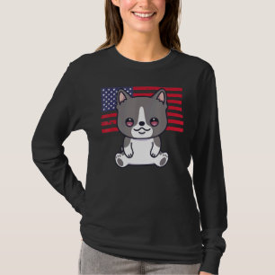 Boston Terrier Dog 4. Juli Patriotische USA Ameri T-Shirt