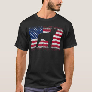Boston Terrier Dog & American Flag Patriotic Juli T-Shirt