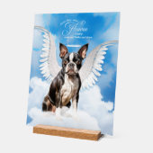 Boston Terrier Dog Angel mit Name Pet Memorial Acrylschild (Winkel)