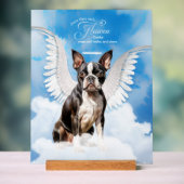 Boston Terrier Dog Angel mit Name Pet Memorial Acrylschild (Neutral)