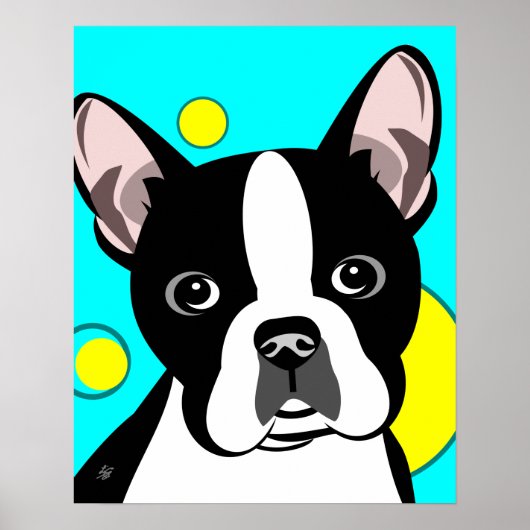 Boston Terrier Dog Art Poster (Vorne)