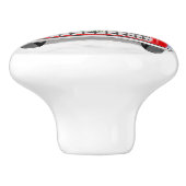 Boston Terrier Dog Autofahren Auto in Schnee Weihn Keramikknauf (Seitenansicht)