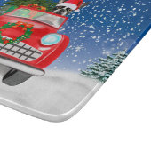 Boston Terrier Dog Autofahren Auto in Schnee Weihn Schneidebrett (Ecke)