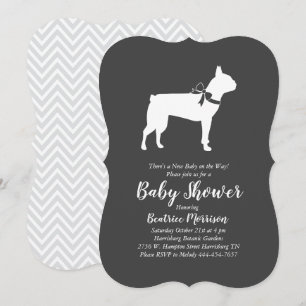 Boston Terrier Dog Baby Shower Einladung