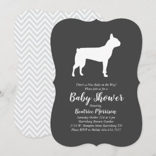 Boston Terrier Dog Baby Shower Einladung